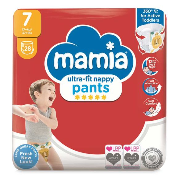 Mamia Ultra-fit Nappy Pants 28 Pack/Size 7